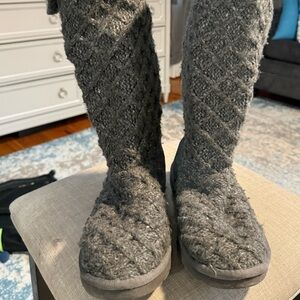 UGG Gray Knit Women's Slippers